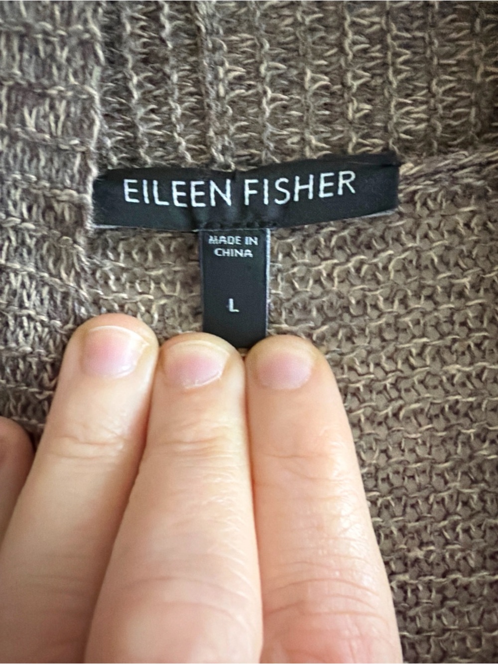 Eileen Fisher linen cardigan sweater size L large - Picture 3 of 4